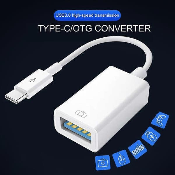 OTG Adapter Portabel Höghastighets Mini Typ-C till USB Laddningsdatakonverteringskabel för Laptop