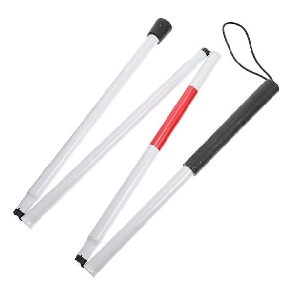 1 stk. Bærbar aluminiumslegering vandrestav Praktisk foldbar blindestok (Hvid)