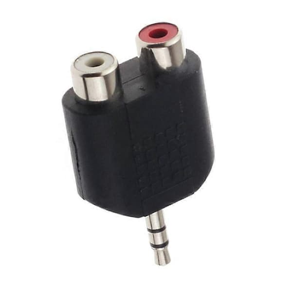 3,5 mm Audio Hannplugg til 2 RCA Hunn Splitter Adapter Kobling
