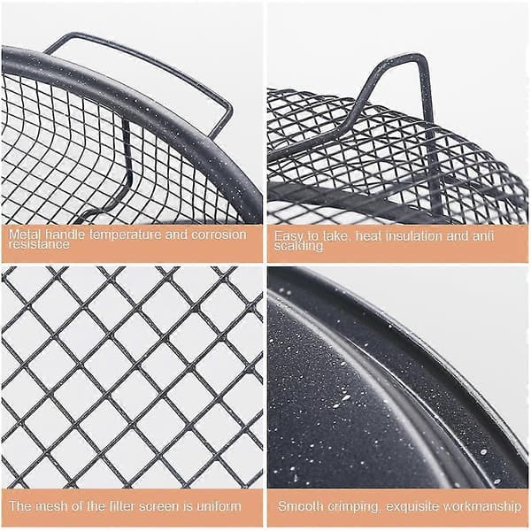 Mesh Bageplade Non-stick Rund Bageform Chips Sprød Kurv Mikrobølgeovn Kobber Bageplade