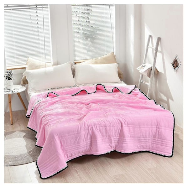 Den Ultratunna Kylfilten För Full Twin Sängar, Ultra Mjuka Tvättbara Filtar För Vuxna Barn [Fri Frakt] Pink 150 x 200