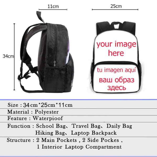 Gothic Bat Ghost Vampire Trykk Skolesekker for Barn Gutter Jenter Laptop Ryggsekker Barnehage Skolesekk Bokvesker Gave style 18