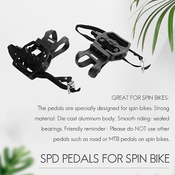 Spinningcykel Pedal Aluminium Legering Spd Pedal Med Tåclips Klamper Cykeltilbehør Til Spinningcykel Motionscykler