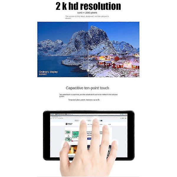 För 5.5 tums IPS HD Kapacitiv Touchskärm Med Ser-kompatibelt Gränssnitt 1440x2560 Skärm