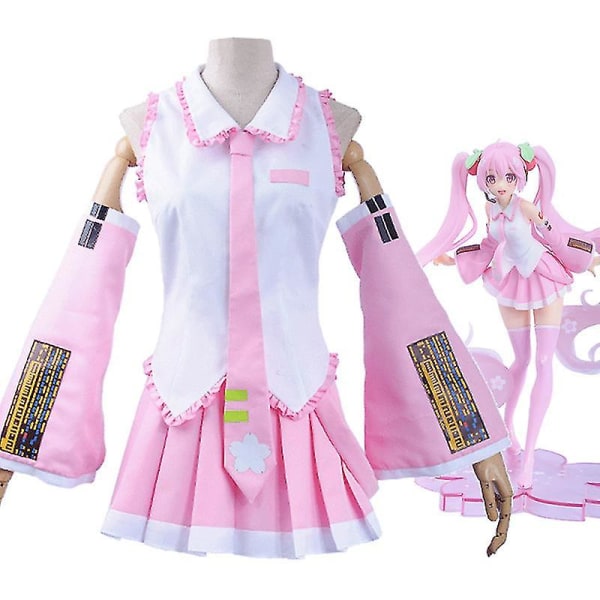 Ny trend Vorallme Hatsune Miku Costume C Set för Cosplay Girls pink XL