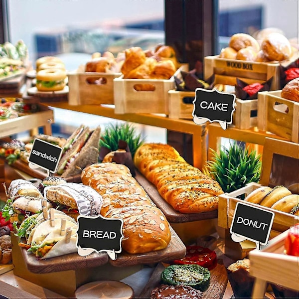 Mini Tavle Skilt 20 Pakk Matetiketter For Party Buffet, Små Tre Tavle Skilt Med Letthet