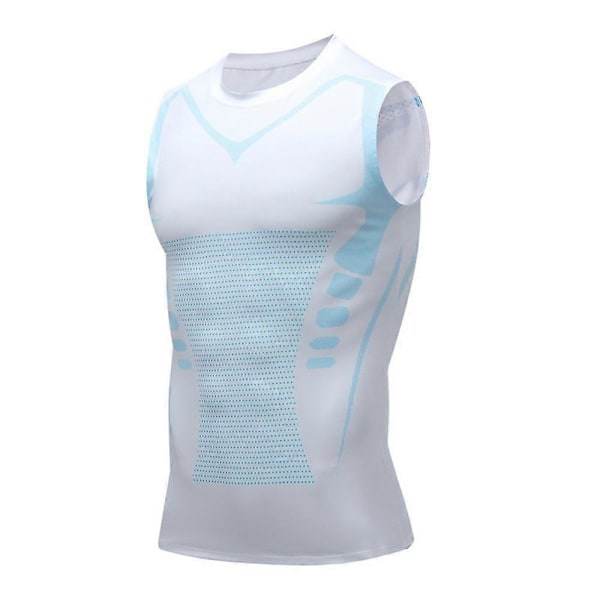 Ionic Formende Vest til Mænd, Komfortable og Åndbare Sportstoppe til at Opbygge en Perfekt Krop White 2 XL