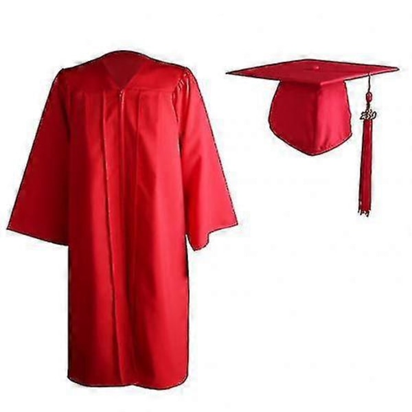 2022 Voksen Lynlås Lukning Universitet Akademisk Dimissionskåbe Robe Mortarboard Hat Red XXXXL