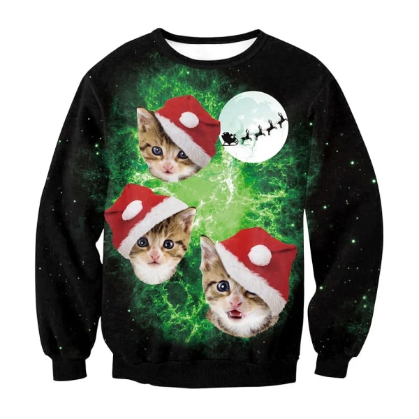 Ugly Christmas Sweater Herr Dam Tröjor 3D Rolig Söt printed Holiday Party Xmas Birthday Sweatshirts Unisex pullovers Toppar style 5 2XL