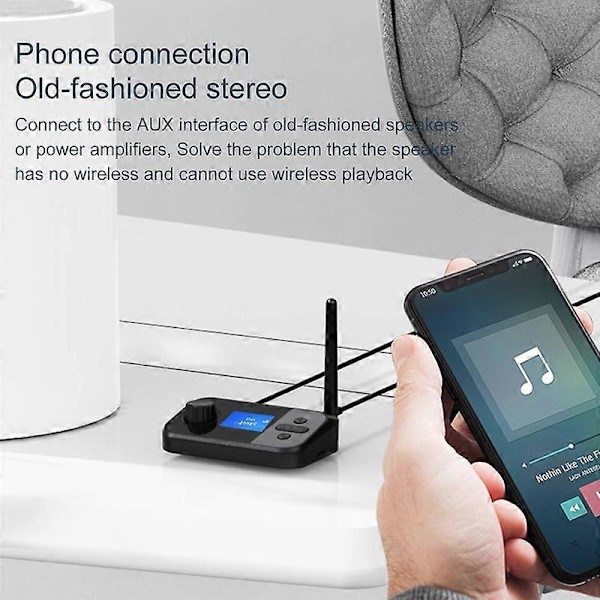 D18 Stabil Transmission Højhastigheds Bluetooth-kompatibel Adapter Stabil Transmission Højhastigheds ABS Praktisk Bred Kompatibilitet Audio Receiver til Com