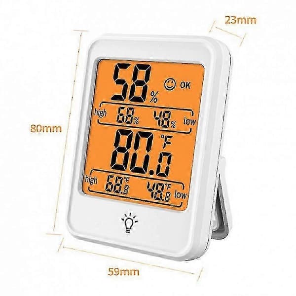 Digitalt rumtermometer indendørs hygrometertermometer, maks./min.-registreringer