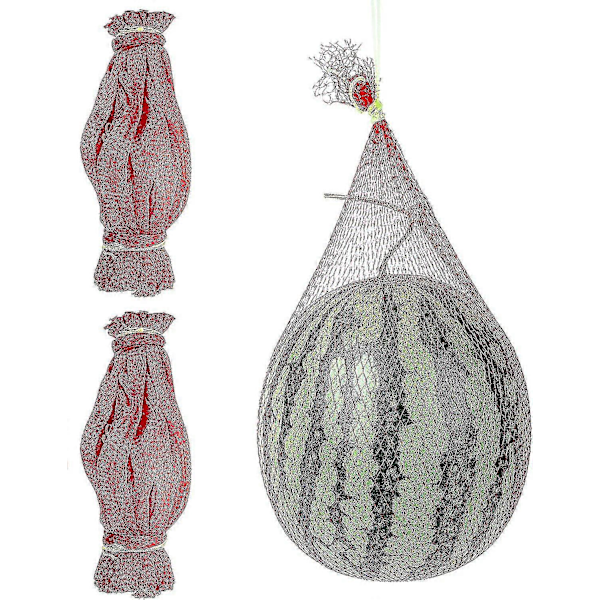 Vandmelonnet - 50 stk. hængende vandmelonnetposer melonhængekøjer vugger til vandmelon, honningmelon, agurker 35 cm Ruikalucky