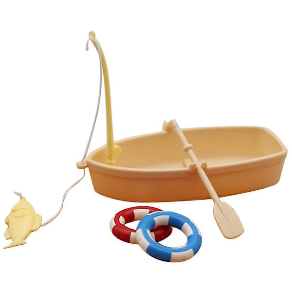 1 Sæt Mini Fiskebåd Badering Sæt Mini Hus Fiskebåd Model Dukke Fiskebåd Dekor