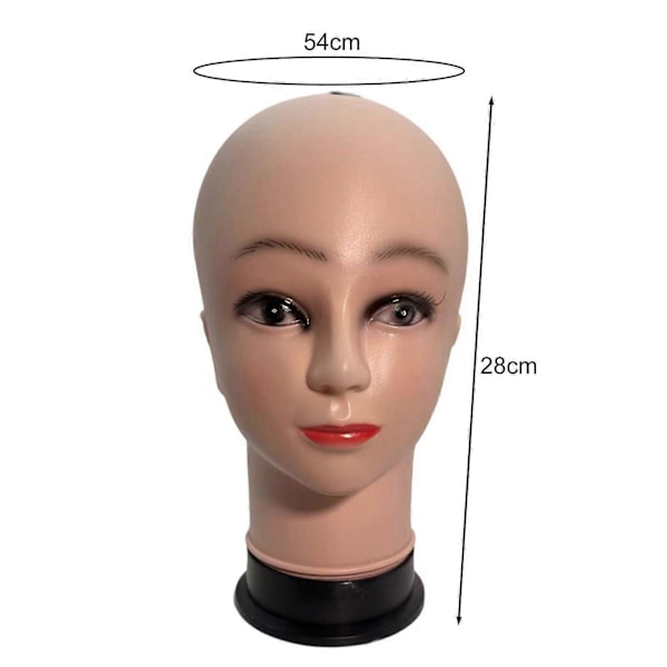 Skallet kvinnelig mannequin hode, profesjonell kosmetologi parykk laging display form for parykker solbriller hatter salong DIY maling lett å bruke display stativ