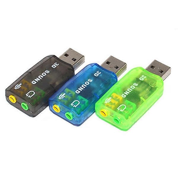 Ekstern USB 2.0 til 3D Virtuelt Lydkort Adapter Konverter 5.1 Kanaler