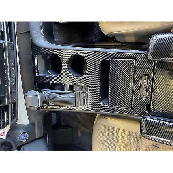 2 stk. Auto Kulfiber Central Gearskifte Panel Kontrolpanel Mærkat Interiør Modifikation Til Sienna