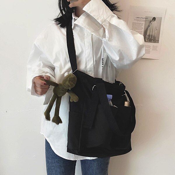 Dame Taske Shopper Simpel Mode Lynlås Håndtaske Håndtaske White No Pendent