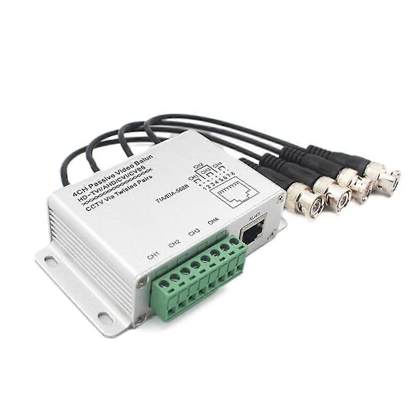 4-kanals HD CVI/TVI/AHD Passiv Transceiver 8-kanals Video Balun Adapter Sender BNC Til UTP Cat5/5e