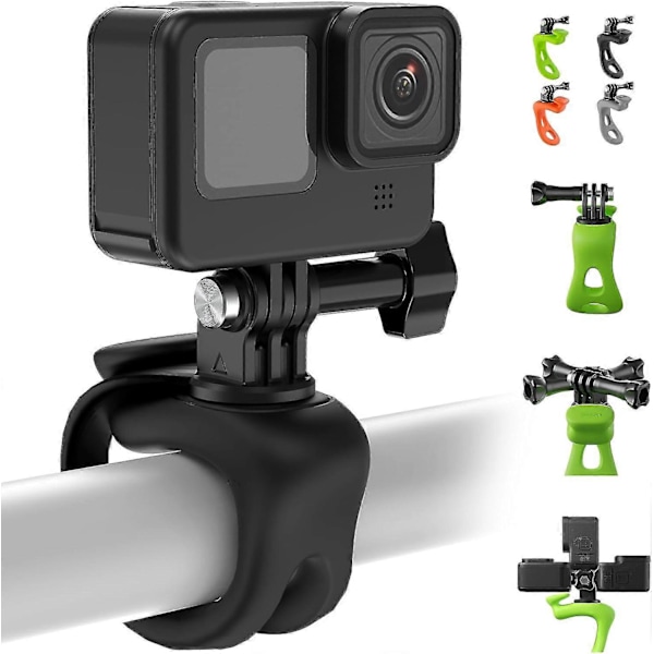 Kamerastroppfeste 360 Fleksibel Omslag Fleksibel Silikonstropp Kamerafeste Bånd Sykkel Motorsykkel Styre Rørtilbehør for GoPro DJI Insta360