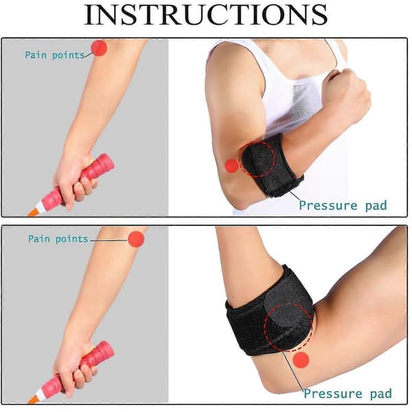 Tennisarmbågsband 2 st Justerbart Stöd med Gelkompressionsterapi Pad Tendinit Armband För E