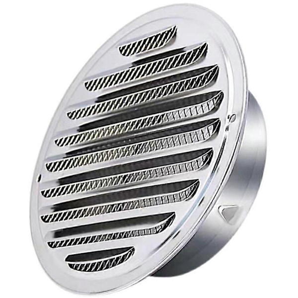 Luftventilbeskyttelse i rustfritt stål, ventilasjonsgitter med lameller, rund hette