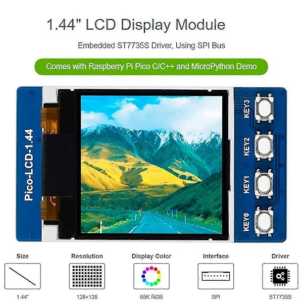 1.44inch LCD Display Modul Til , 128x128 Resolut TFT Display Panel 65k RGB Display