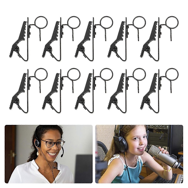 10 stk. Mikrofonklips i jern Mikrofon Lavalier Klips Mic Lapel Klips Tilbehør