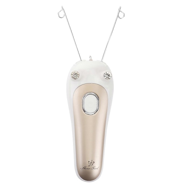 USB Opladning Dame Ansigtsbehåring Fjerner Elektrisk Dame Skønhedsepilator Ansigts Trådning Hårfjerning Barbermaskine Ansigtsmassager (Gylden)