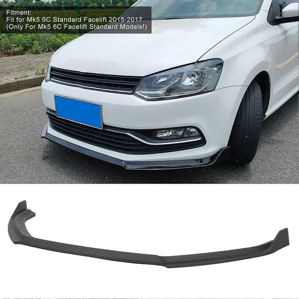 KSEEK DESIGN 3 stk. Frontkofanger Splitter Læbe Passer til Mk5 6C Standard Facelift 2015-2017 Mat Sort
