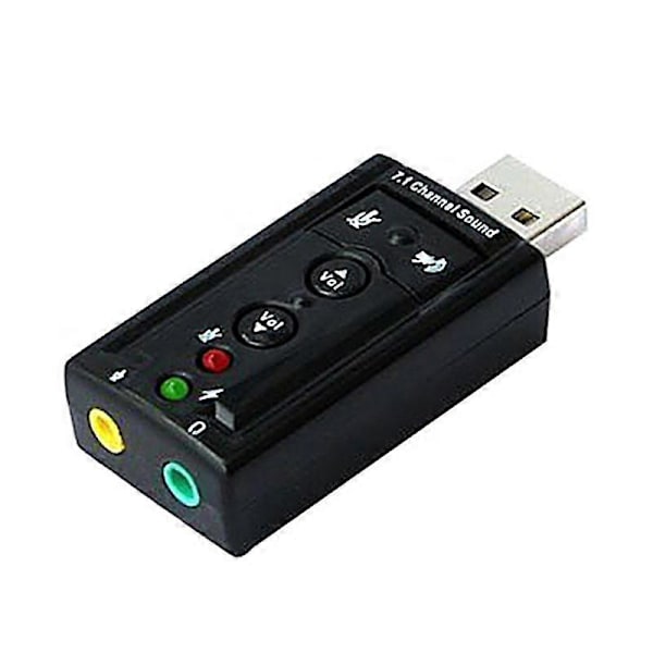 Bærbar USB 2.0 Eksternt Lydkort Virtuel 7.1 Kanal Stereo Lydadapter
