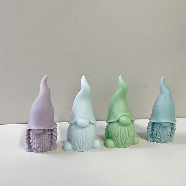 3D Silikon Lysform Julenissen Lys DIY Laging Såpeform D