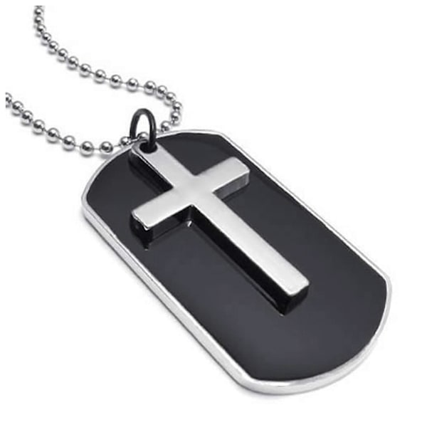 Korut Miesten Naisten Kaulakoru, Sotilaallinen Tunnuslaatta Tyylinen Dog Tag Riipus 68cm Ketjulla