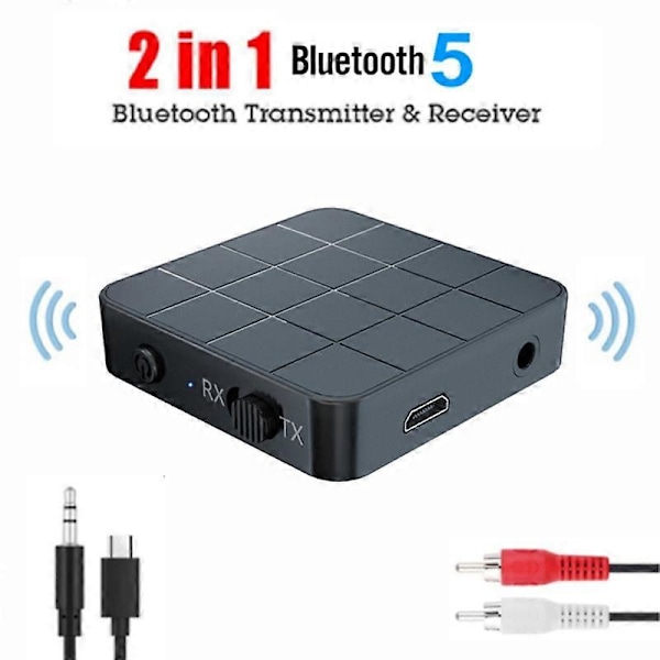 KN321 Bluetooth-kompatibel 5.0 Sändare Mottagare Trådlös Adapter Stereo Ljuddongel