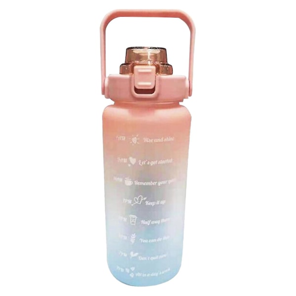 Utomhusvattenflaska Time Marker 2 liter Motiverande vattenflaska present 1 st Rosa