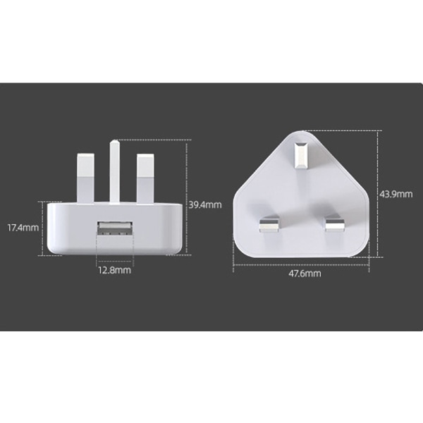 Adaptern UK 5V/1A USB -laddare laddar snabbt 13/12/12/12/11/XS Max/XR/XR/XR/XR/8/7 Plus, ipad white