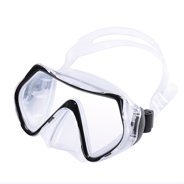 dyk PVC-glasögon dykutrustning för vuxna mask dykglasögon stor ram dykglasögon snorklingskläder cover black