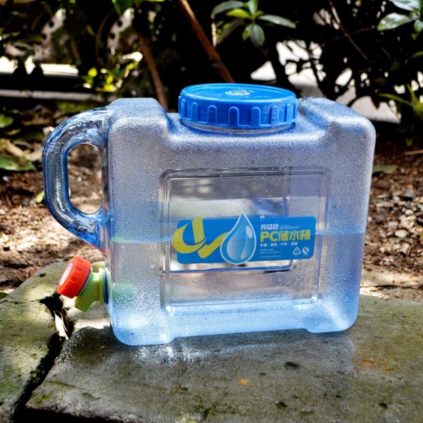 5L vattenbehållare med tapp, BPA-fri campingvattenflaska i klar, bärbar bildricksvattenstor med stor kapacitet