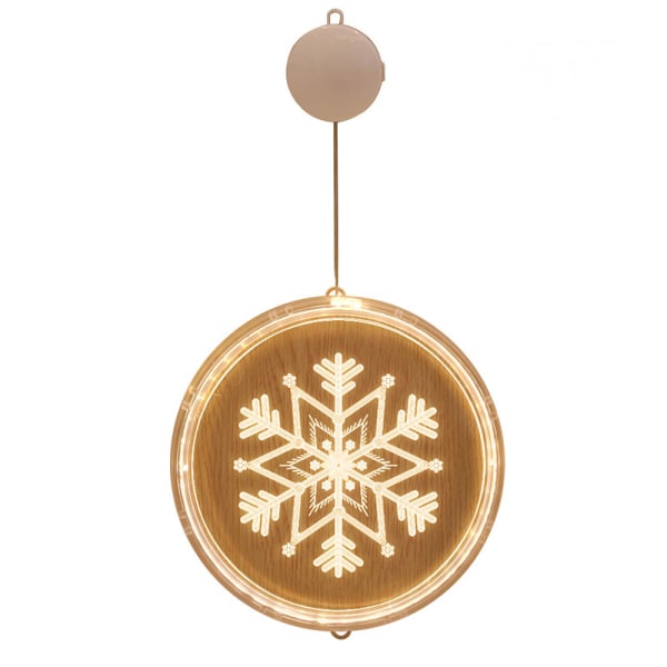 Juldekorationer Dekorativ jullykta LED-batteriljus Bell Deer Ljusslinga Akryl Nyhet Semester Par snowflake