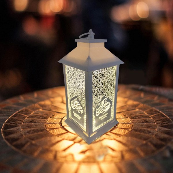 Eid Ramadan Lykta Nattljusdekoration, Vägghängande Nattljusdekorationer Muslimska Retro LED-lyktljus