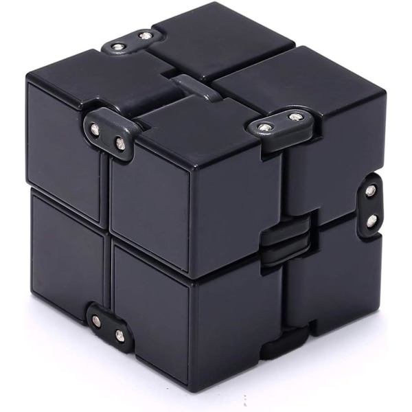 Svart Infinity Cube Fidget Sensory Toy, Pussel Cube Toy, Infinite Magic Cube, Skrivbordsleksak för barn Vuxen lindra stress och ångest Kil