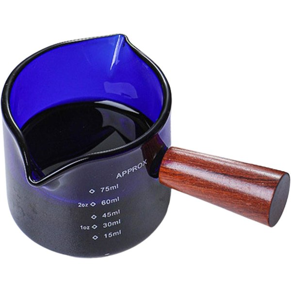 Mätande snapsglas 2 st dubbla piper Mätkopp - Barista Tools snapsglas med trähandtag, 75 ml Expresso Coffe