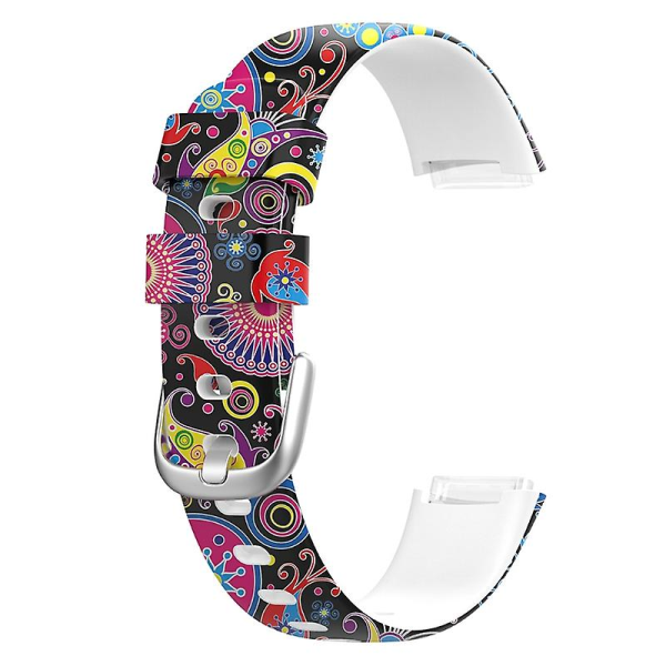 Watch med printed silikonarmband Svettsäkert för Fitbit-luxe Smartwatch