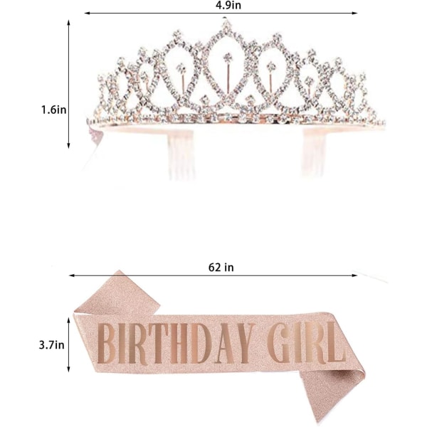 Födelsedagskronor, guldtiara för kvinnor födelsedag, födelsedagsflickbåge och tiara för kvinnor, kronprinsessans strass födelsedag