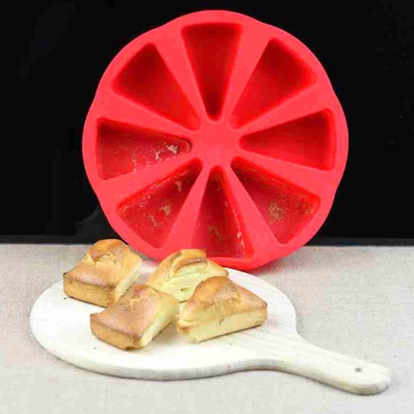 2 st form 8 hålrum non-stick form Värmebeständig triangel mould med borste DIY bakverktyg för pizza