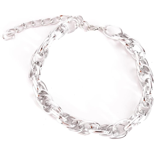 2st Enkelt Twist Chain Halsband Metallkedja Rep Halsband För Män Kvinnor (Guld) Silver