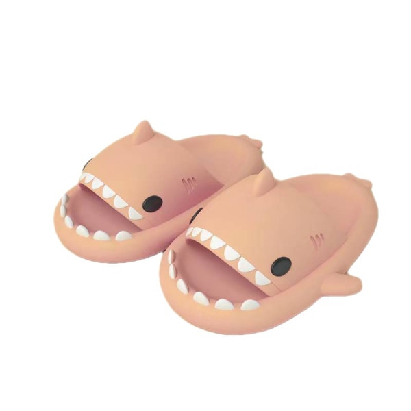 Shark Slippers Anti-Slip badtofflor Mjuka sommar Slip-On skor för flickor och pojkar. 1 st Rosa