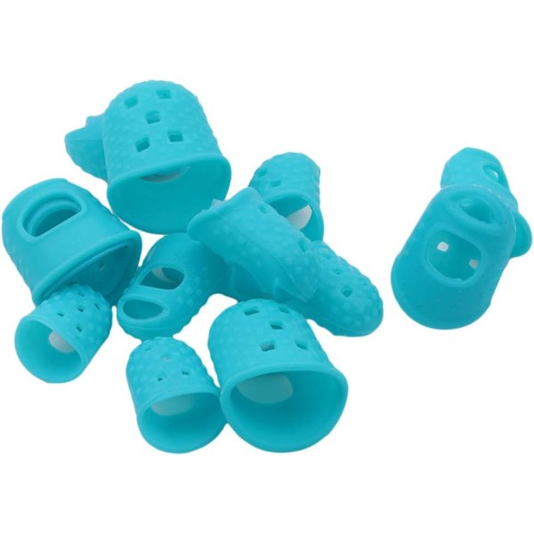 10st Gitarr Fingertop Protectors, Silikon Gitarr Finger Guards, Finger Protector Covers Caps Great sky blue 2.5x1.7cm