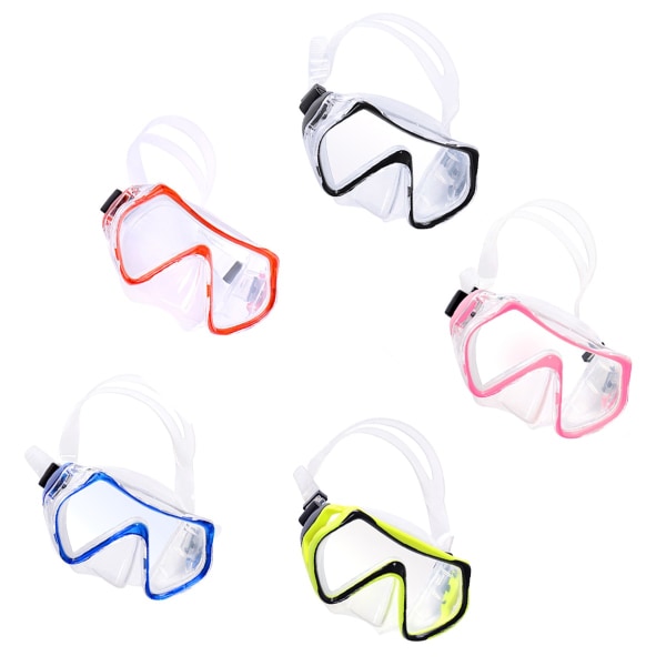 dyk PVC-glasögon dykutrustning för vuxna mask dykglasögon stor ram dykglasögon snorklingskläder cover black