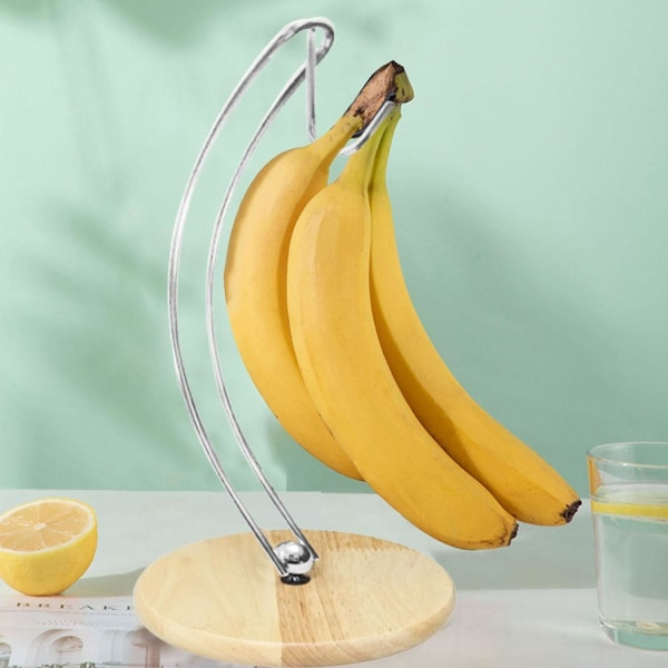 Köksbananhållare - Modern Bananhängare Trädställ med bas, Banan Grape Lychee Rack för Hem Kök Vardagsrum Matsal