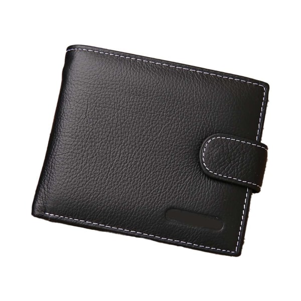 Plånbok i äkta läder - Myntfack Slimma plånböcker för multi kreditkort ， High-end mode och enkel stil black
